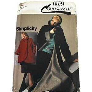 Simplicity 6579 Connoisseur Collection Sewing Pattern Misses' Cloak Coat Size 10